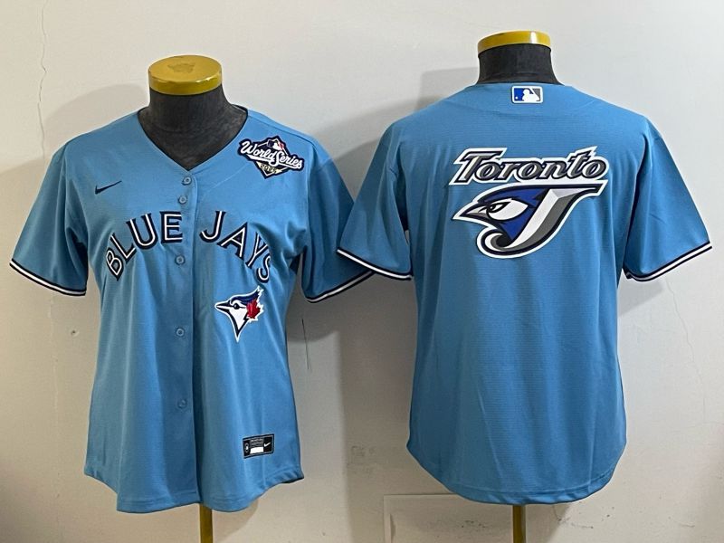 Women 2025 Toronto Blue Jays Blank Light blue Game Nike MLB Jersey style 0013